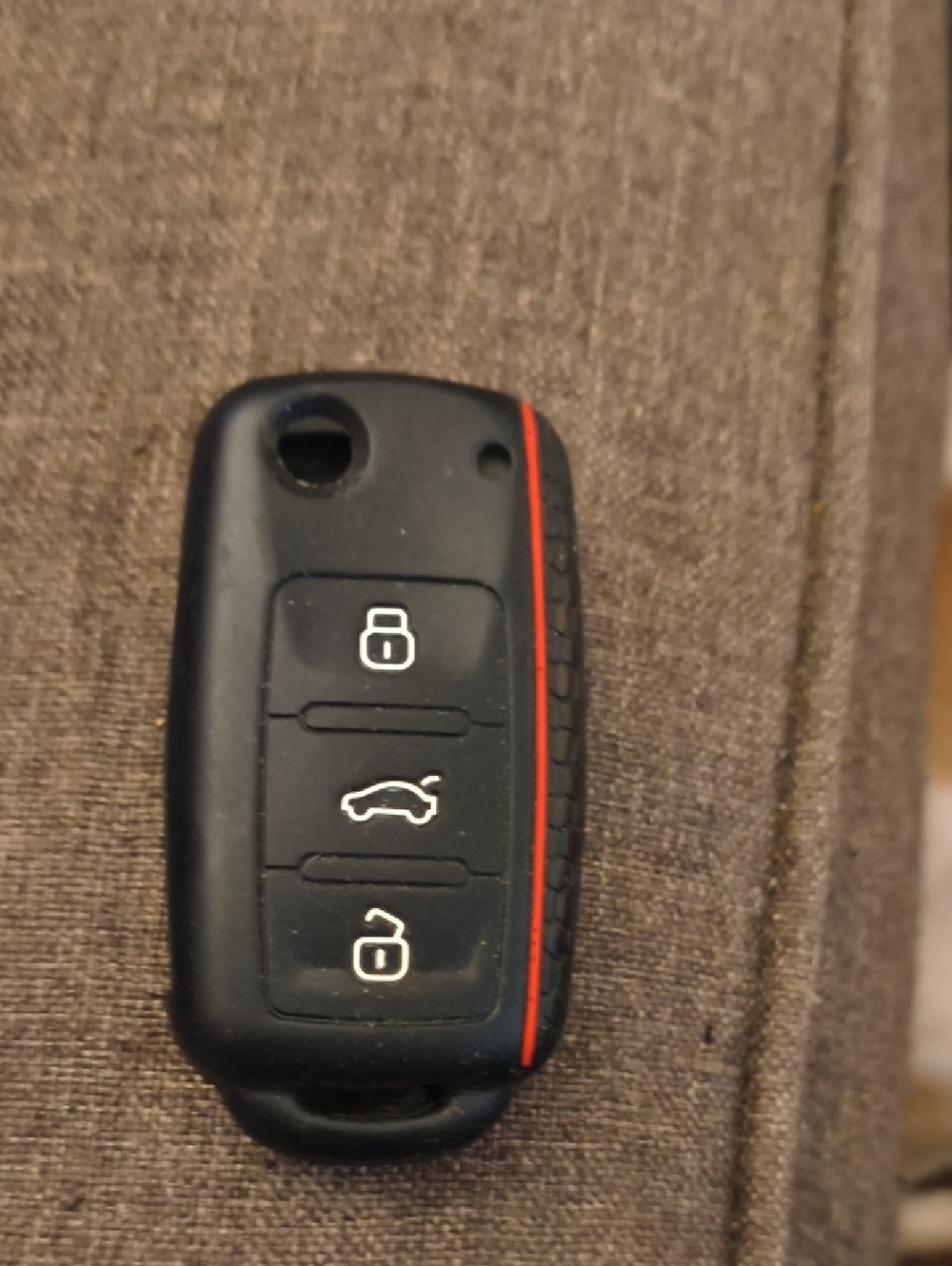 Black Car Key Fob Case with Red Accent